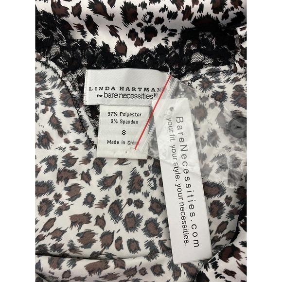 NWT Linda Hartman Intimates Size 8 Animal Print Black Lace Maxi Nightgown - Picture 7 of 8